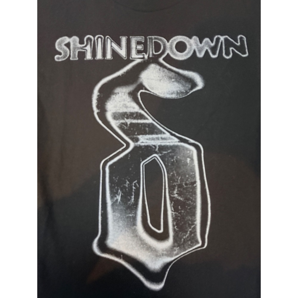 Shinedown Band Graphic T-Shirt Black Short Sleeve Crewneck Rock Music Logo Tee